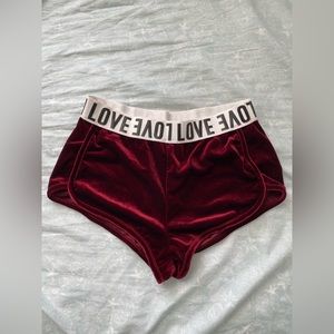 SHEIN Red Velvet Shorts